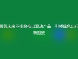 极氪未来不排除推出混动产品，引领绿色出行新潮流