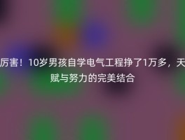 厉害！10岁男孩自学电气工程挣了1万多，天赋与努力的完美结合