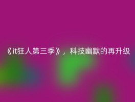 《it狂人第三季》，科技幽默的再升级