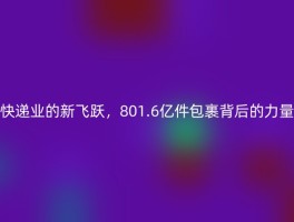 快递业的新飞跃，801.6亿件包裹背后的力量