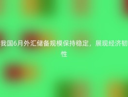 我国6月外汇储备规模保持稳定，展现经济韧性