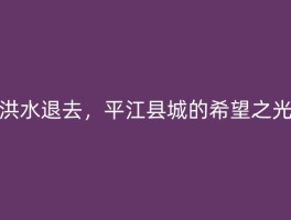 洪水退去，平江县城的希望之光