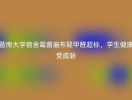 暨南大学宿舍霉菌遍布疑甲醛超标，学生健康受威胁
