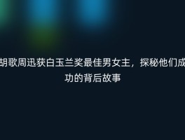 胡歌周迅获白玉兰奖最佳男女主，探秘他们成功的背后故事