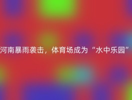 河南暴雨袭击，体育场成为“水中乐园”