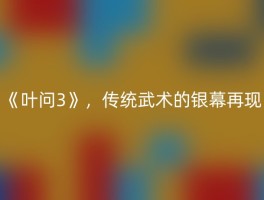 《叶问3》，传统武术的银幕再现