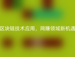 区块链技术应用，网赚领域新机遇