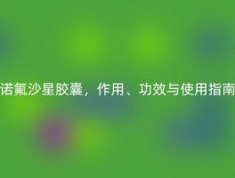 诺氟沙星胶囊，作用、功效与使用指南