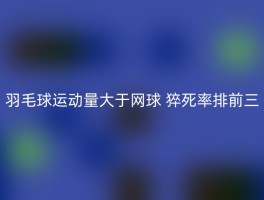 羽毛球运动量大于网球 猝死率排前三