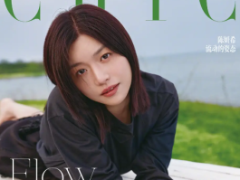 陈妍希穿黑色套装显成熟温柔，海边吹风惬意自由